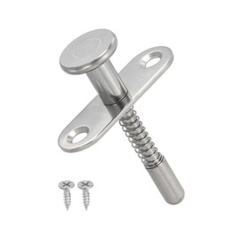 MECCANIXITY Plunger Latches 2.36 x 1.77 Spring Loaded Latch Cabinet with 2 Pcs M4 Screw Screws Spring-Loaded Bolt Plunger Latch for Furniture Bed Door Silver