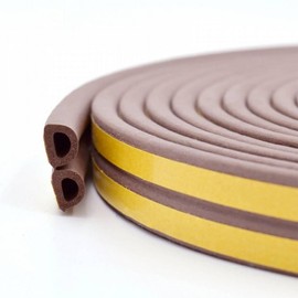 Front Door & Window D-Type Draft Stopper Weatherstrip 9x6mm Brown 3ea