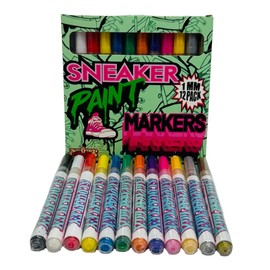 Alpha 6 Alphaflex Paint Marker Set, 1mm Nib w/ 12 Colors, for Ceramic, Glass, Wood, Canvas, Fabric, Shoe and Clothing Customizers in Mind