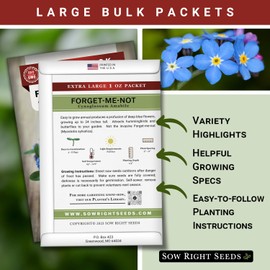 Sow Right Seeds - Bulk Forget-Me-Not Flower Seeds for Planting - 1 Ounce, 5300 Seeds - Non-GMO Heirloom Jumbo Pack with Instructions - Attract Butterflies - Grow Loads of Flowers for Pollinators…
