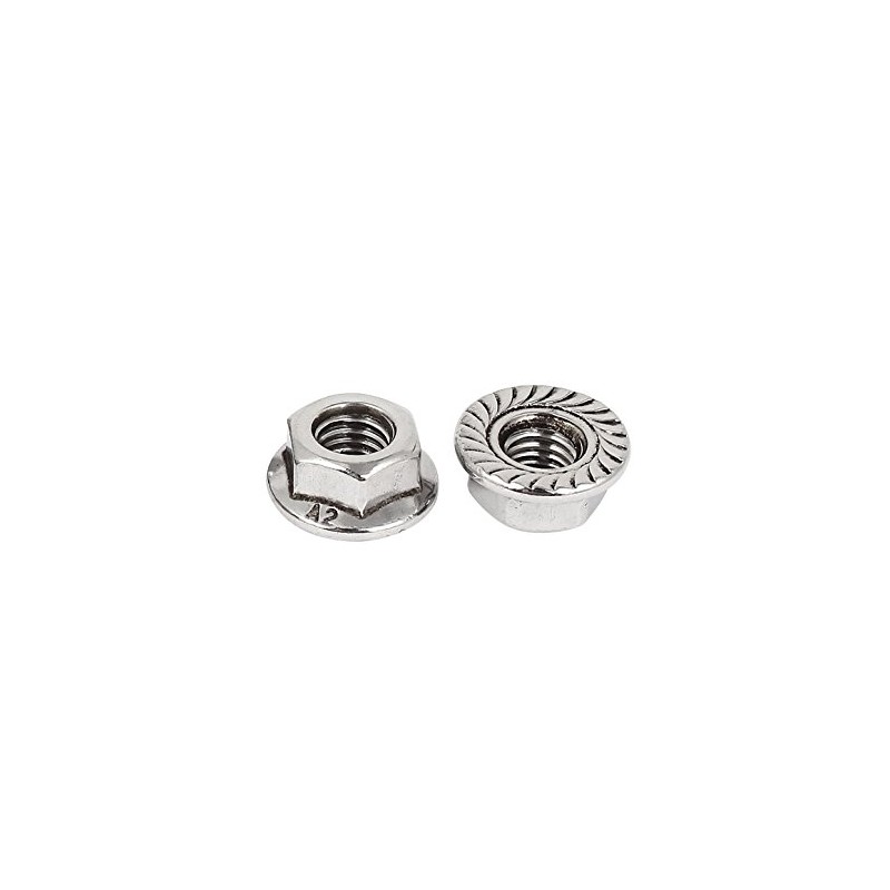 M6 x 1mm Thread 304 Stainless Steel Serrated Flange Metric