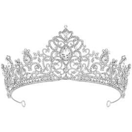 Vovii Tiaras for Women Wedding Crown Headband Birthday Queen Rhinestone Shiny Silver Crown for Girl Princess Decoration for Birthday Prom Party