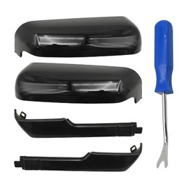 ZUDKSUY 2 Pack Front Exterior Door Rearview Mirror Cover Trim, Replacement for Chevy Silverado Replacement for GMC Sierra 2500HD 3500HD 2020-2024 (Black)