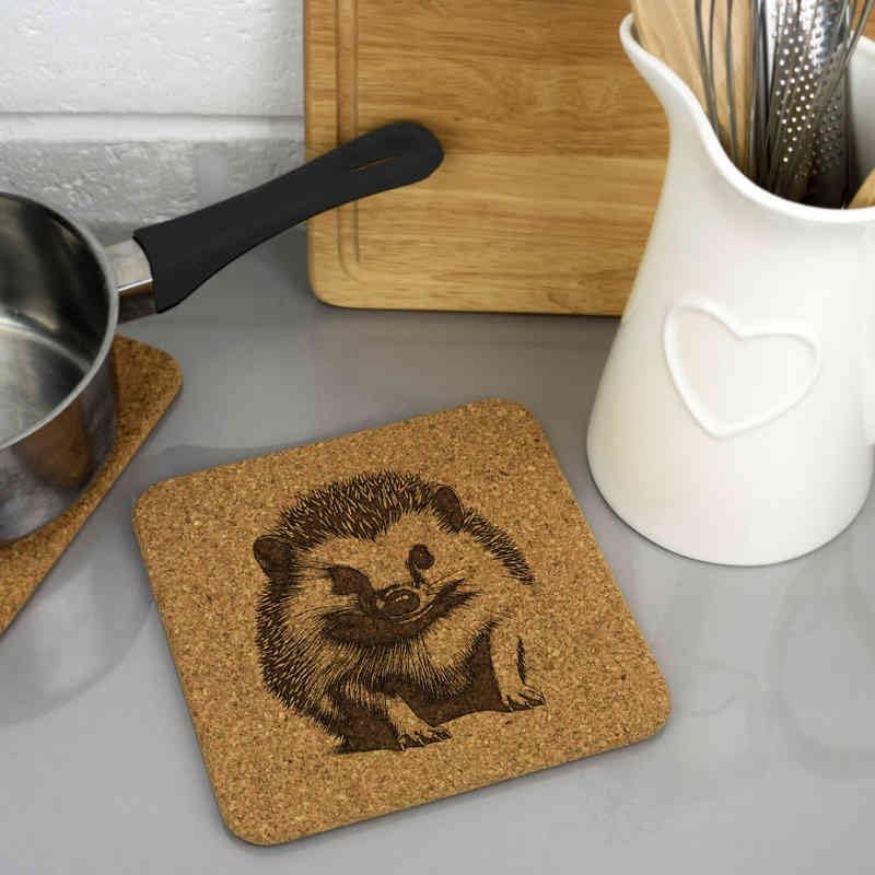 'Hedgehog' Square Cork Trivet/Pot Stand (TR00023918)