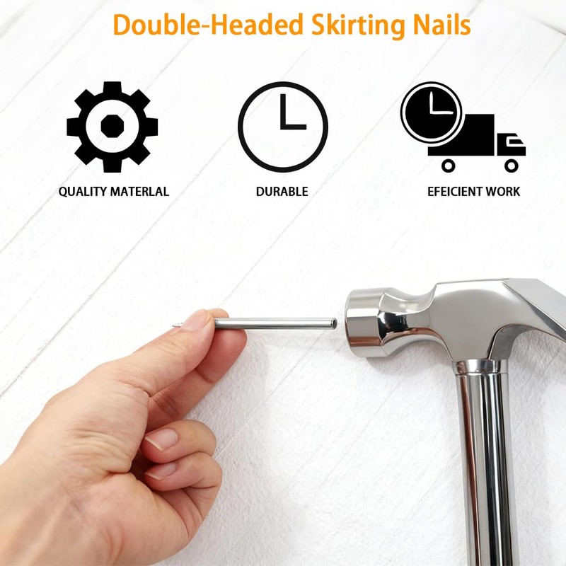 BAISDY 300Pcs Double Headed Nails with 3 Sleeve Tools, Double