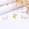 Huacan Ear Cuff Women Men 3 Pieces Stainless Steel Ear