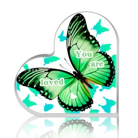 Butterfly Gifts for Women Adults Butterfly Centerpieces Green Butterflies Gifts for Friends Coworkers Daughters Birthday You Are Loved Inspirational Acrylic Motivational Desk Decor