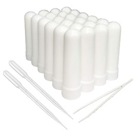 zison Essential Oil Aromatherapy Blank Nasal Inhaler Tubes, 24 Complete Sticks + Including 12 extra Stick +2 Polyethylene Pipette Droppers +1Plastic tweezers