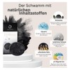 L'ÉPONGE Active Charcoal Shower Sponge, Innovative 4-in-1 Bath Sponge with
