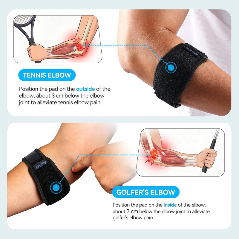AGPTEK 2 piezas de soporte de codo mejorado para epicondilitis