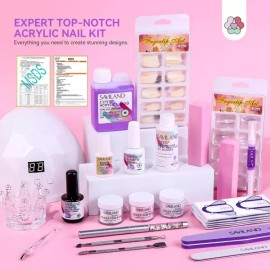 Product Detail Description Reference SAVILAND 아크릴 네일 키트 전문 세트 투명한 흰색 핑크 파우더 및 액체 DIY 가정용 UV 램프 리무버 포함 [318Pcs] SAVILAND Acrylic Nail Kit Professional Set with Transparent White Pink Powder and Liquid, Includes DIY Home UV Lamp and Remover [318Pcs]
