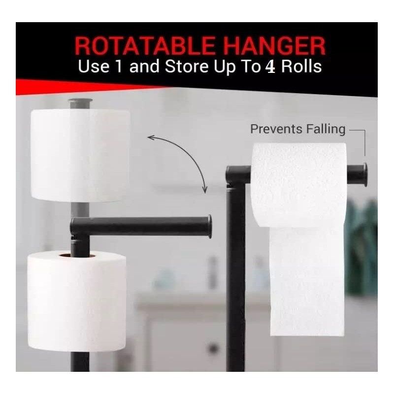 Toilet Roll Holder Free Standing Spare Roll Holder with Swivel