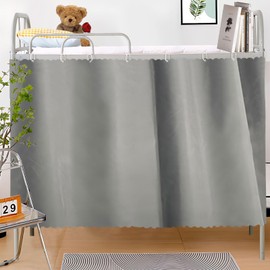 zhidiloveyou Blackout Bottom Bunk Bed Curtains Thickened Privacy Dorm Canopy Loft Bed Curtain, 1 Panel Grey