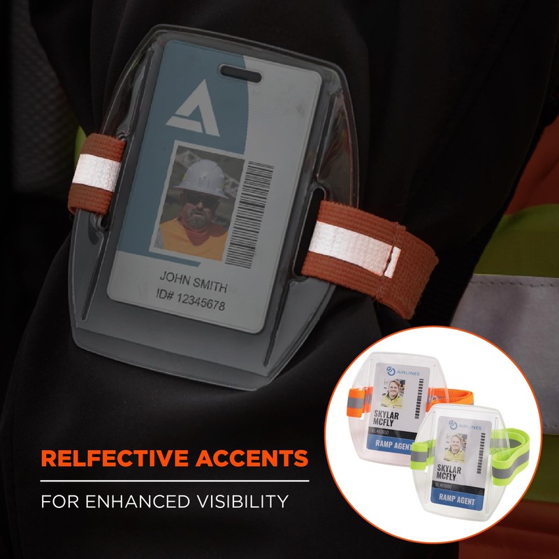 Ergodyne Squids 3386 Vinyl Arm Band ID/Badge Holder, Reflective