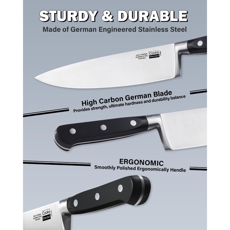 Cooks Standard 8-Inch/20cm Stainless Steel Chef's Kitchen Knife, Multi Purpose