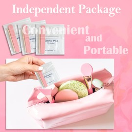 50 Set Disposable Press on Nail Tool Kit, including 50pcs Nail File, 50pcs Prep Pad, 50pcs Wood Stick, 50pcs OPP Bag, Manicure Nail Prep Kit for Salon Home (50pcs-A-pink)