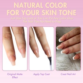 SXVME Gel x Nail Tips Coffin Medium Short Nail Tips,Nude Press on Nails Medium Pre-Colored Natural Nail Tips,Soft Acrylic Nails with Primer Cover,Fake Nails 15 Sizes for DIY Nails Art