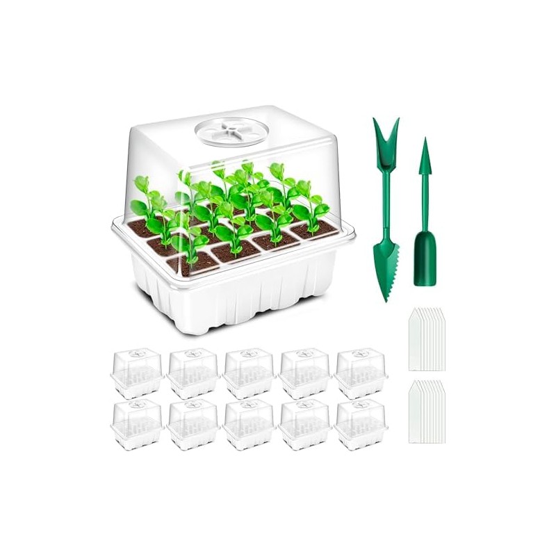 Ukipos Set de 10 Bandejas de Germinación de Semillas, Macetas