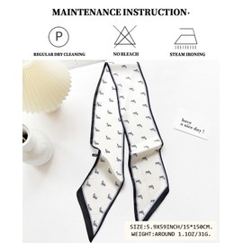 DYUXIRT Head Scarf Purse Handle Neck Satin Hair Scarfs For Bag Lightweight Silky Long Thin Women's Fashion Scarves 59 * 5.9”-H5