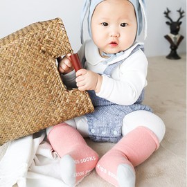 AOIREMON Cute Baby Socks, Thick, Set of 3 Pairs in Different Colors, Thermal, Cold Protection, Baby Socks, Newborn, Baby Shower, Kids Socks, Anti-Slip, Soft, 0-5 Years Old, 3 Pair Set B