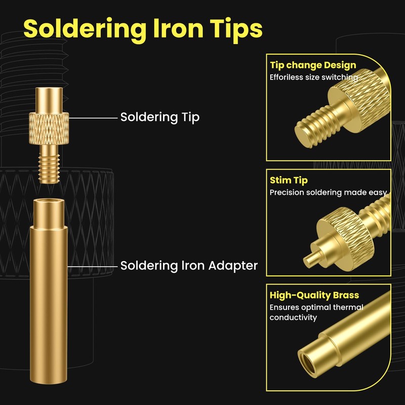 HONSNKS 2 Sets Heat-Set Insert Tips, 3D Printer Soldering Tips