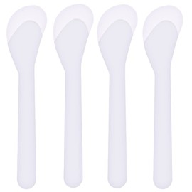 Ericotry 50 PCS 5 Inch Plastic Cosmetic Spatula Transparent Professional Makeup Tools Facial Cream Mask Spatula Spoon for Makeup DIY Mixing and Sampling