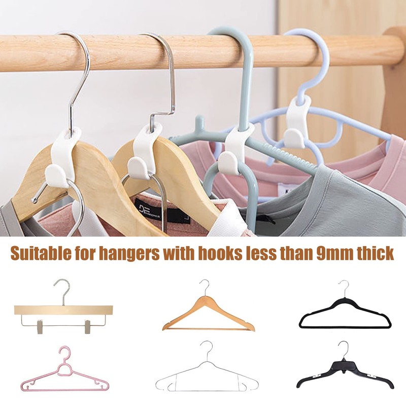Pack of 60 Clothes Hangers Connecting Hooks, Hooks for Hangers