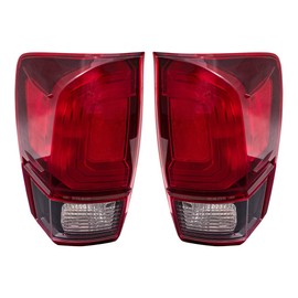 Brock Aftermarket Replacement Driver Left Passenger Right Combination Tail Light Assembly Without Black Bezel Set Compatible With 2018-2023 Toyota Tacoma SR/SR5