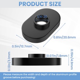 Aifeier ET 20Pcs 1/4"-20 Threaded Centered Slide in T Track Bolts, T Slot Nuts Accessories for Aluminum Extrusion, Economy T-Nuts Hardware for 15 Series Profiles Rail or Base Profiles Only (Black)