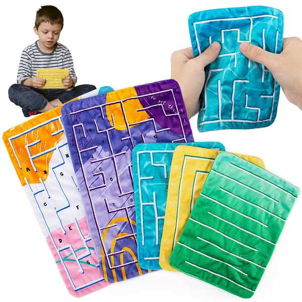 5 Pcs Marble Maze Mat Fidget Toys,Tactile Sensory Calming Toys Anxiety Stress Relief Toys for Kids Adults Teens Autism with Special Needs School Classroom Home Supplies,Calm Down Corner Items,2 Sizes
