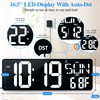 Large Digital Wall Clock with Remote Control 17.2" LED Large