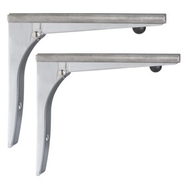 RecPro Folding Shelf Brackets Commercial Grade for Concession Stands & Food Trucks Drop Down Fold-able Shelving Bracket (2) | Made in USA