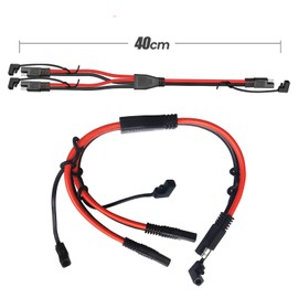 Faoyliye 10AWG SAE Y Splitter 1 to 2 SAE Extension Cable SAE DC Power Automotive Connector Cable for Solar Panel Battery Cars Tractor-40cm
