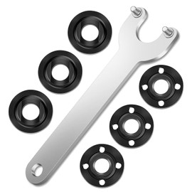 pwkauka 7PCS Angle Grinder Nut Angle Grinder Flange Wrench Kit, 5/8-11 Flange Metal Lock Nut, Compatible with DeWalt, Milwaukee, Makita, Metabo, Bosch, Ryobi, Black & Decker 4.5" 5" Grinder Parts