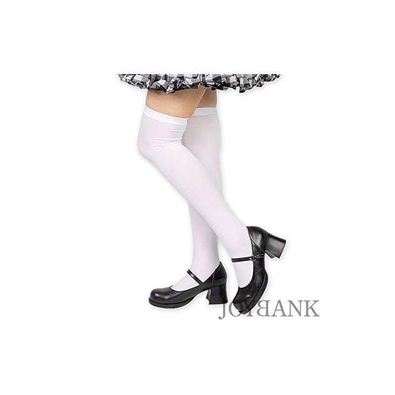 JOYBANK White Knee High Stockings Socks Cosplay
