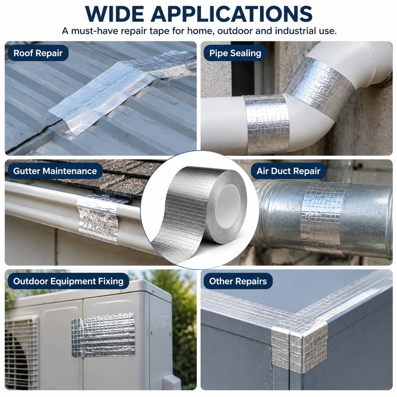 Aluminum Foil Butyl Repair Tape for Roof & Pipe Sealing