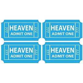 (4 Pack) Ticket to Heaven Vinyl Sticker Decal - 2 Inch Full Color Printed for Hard Hats, Helmets, MacBook, Toys, Tumblers, Phones, Binders or for Any Clean Smooth Flat Surface