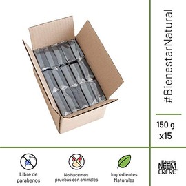 bienestar NEEM ERFRE Jabon Intimo o piel muy sensible Corporal de Hoja de Neem- Artesanal Vegano Natural Tea TREE Aceite Oliva- Sin Parabenos Petrolatos Grasa Animal (Caja de 15)