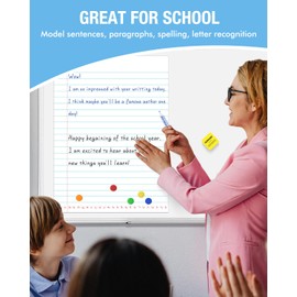 HOMiDEK Magnetic Notebook Paper for Classroom - 17.5x24 Inches Dry Erase Chart Paper for Whiteboard - Handwriting Lined White Board with Markers, Magnets, Eraser for Teacher Must Have Essential