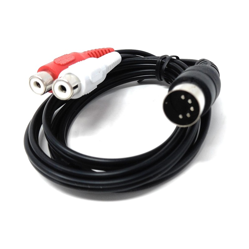 DRUT 1.2m 5 Pin DIN Male to 2 RCA Female