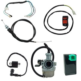 50cc-125cc Electric Dirt Bike CDI Wire Harness Assembly Wiring Kit PZ22 Carb Kill Swithc Throttle Cable Ignition Coil