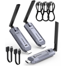 Wireless HDM - 1 Transmitter and 2 Receivers, HD 1080P HDMI Wireless Adapter 30M Radio Transmission, 2.4G/5G Without Cable Transmitter and Receiver for Streaming Video Audio from Laptop/PC to Monitor