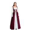 Velcoxplay Women's Renaissance Dress, Medieval Dress with Trumpet Sleeves, Medieval