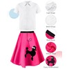 Silicherry 1950s Kids Poodle Skirt 50s Sock Hop Costume with