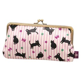 【京都くろちく】　親子がま口/大　猫あそび　イマドキシリーズ 和雑貨　財布　コインケース