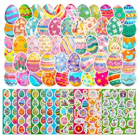 Easter Stickers,8 Sheets Happy Easter Stickers for Kids Egg Bunny Stickers,Gift Decorations 5 x 7inches (160PCS)