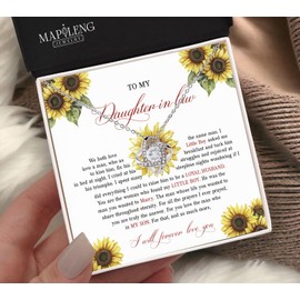 To My Daughter In Law Necklace From Mother And Father In Law, Love Knot Necklace For Daughter In Law, Daughter In Law Gifts From Mother In Law, Birthday Christmas Wedding Gift For Daughter In