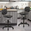 KLASIKA Drafting Chair with Low Back, PU Leather Rolling Stool