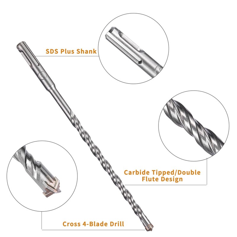 HPMAISON SDS Plus Rotary Hammer Drill Bit Set 8mm x
