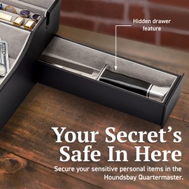 Mens Valet Box Organizer, Large Leather Valet Tray for Men, Mens Valet Tray Organizer with Charging Station, Mens Jewelry Box Organizer for EDC Valet Mens Accessories, Nightstand Bedside Dresser Top